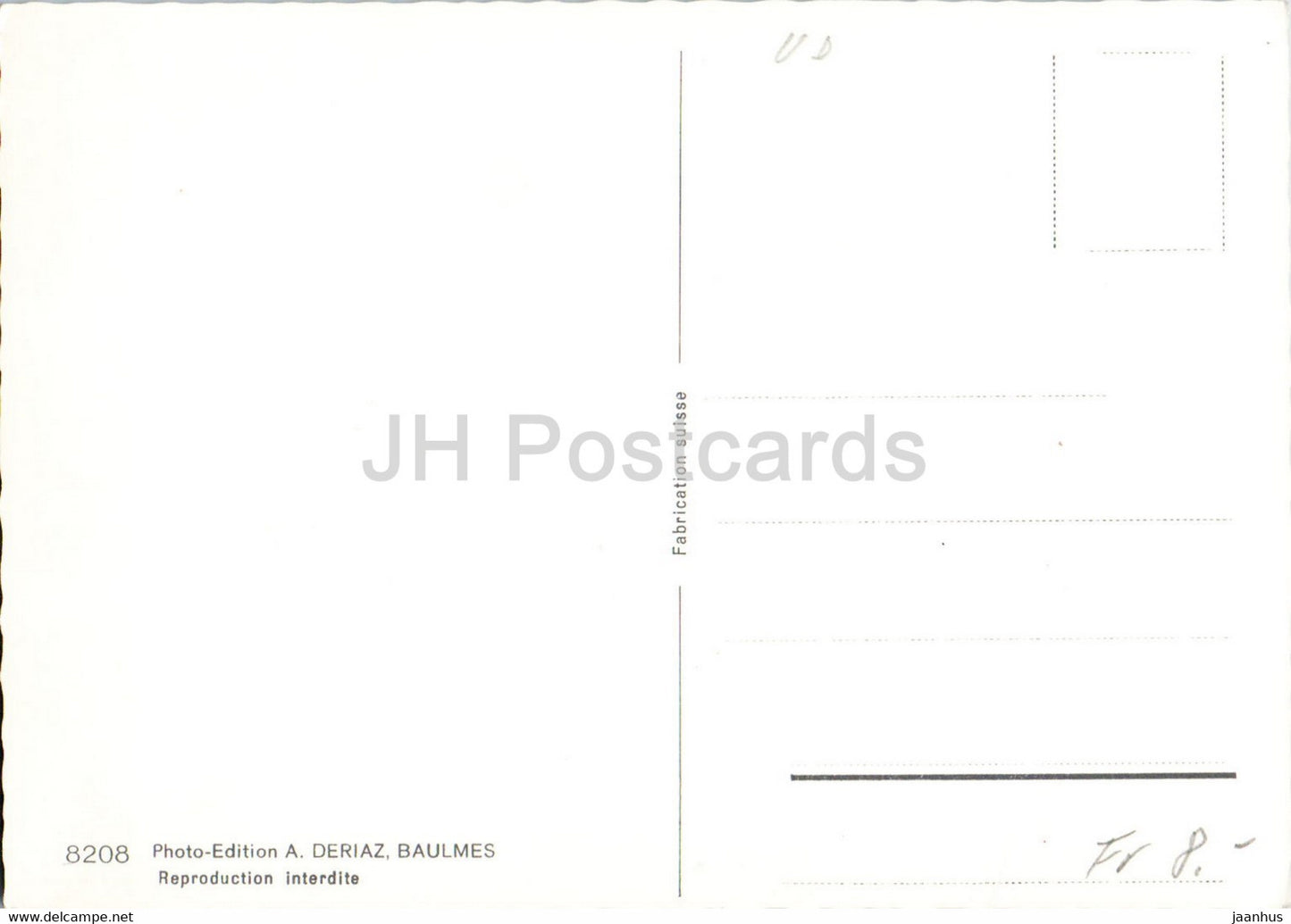 Fiez - Petitson Maison bernoise - 8208 - carte postale ancienne - Suisse - inutilisée