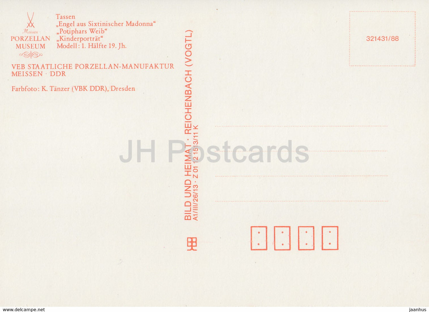 Tassen - porcelain - Porzellan Museum Meissen - DDR Germany - unused