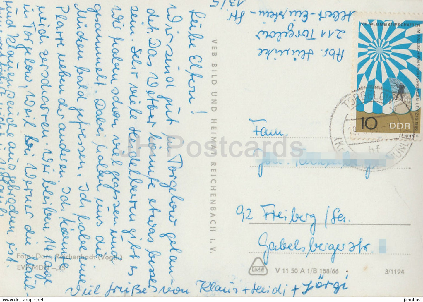 Torgelow - Meckl - Ueckerbrucke - Markt - Kindergarten - Clara Zetkin Strasse - Postamt - 1968 - Germany DDR - used