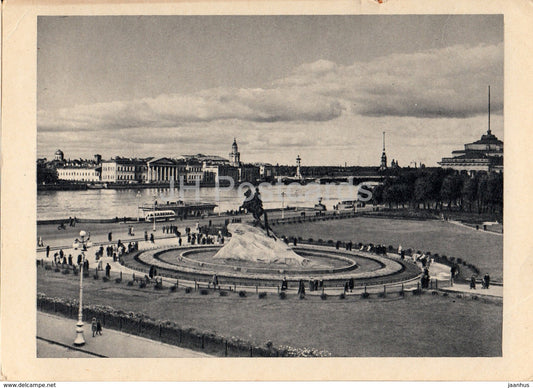 Leningrad - St. Petersburg - Decembrist's Square - monument to Peter I - 1963 - Russia USSR - unused - JH Postcards