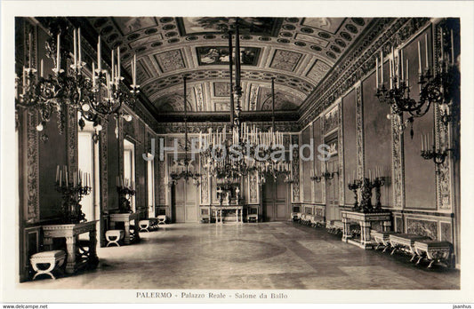 Palermo - Palazzo Reale - Salone da Ballo - old postcard - Italy - unused - JH Postcards