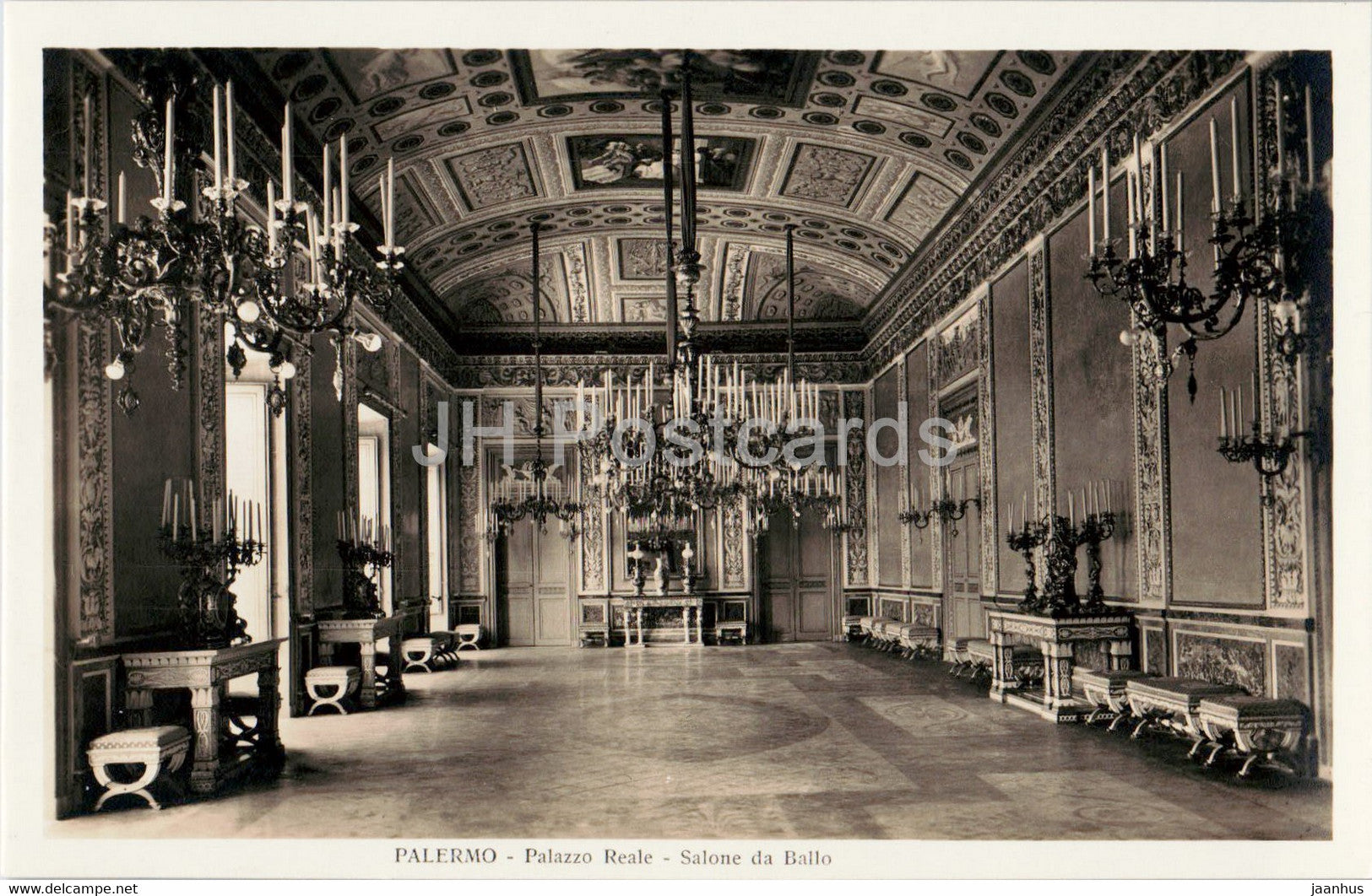 Palermo - Palazzo Reale - Salone da Ballo - old postcard - Italy - unused - JH Postcards