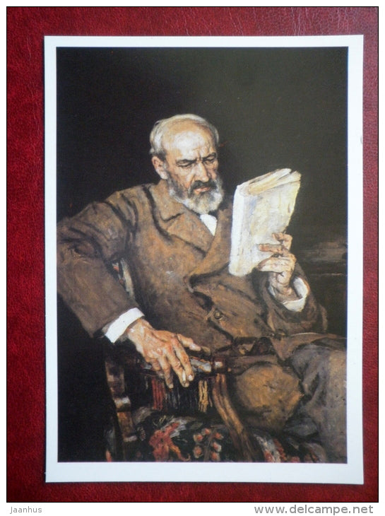 painting by V. Surikov , Portrait of Dr. Jezierski , 1900s - russian art  - unused - JH Postcards