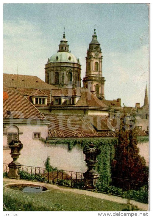 Praha - Prague - St. Nicholas Church from Vrtba Garden  - Czechoslovakia - Czech - unused - JH Postcards