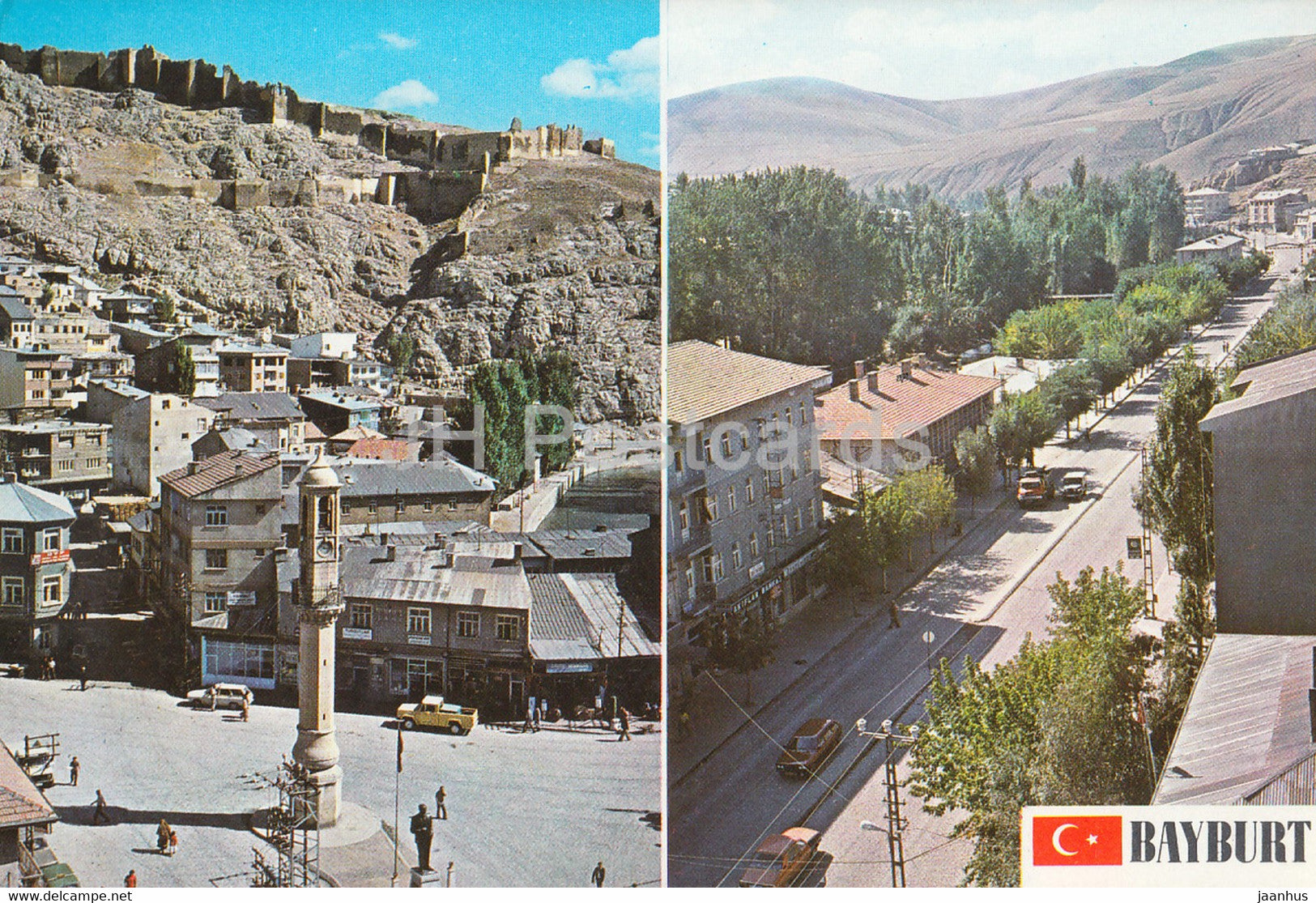 Bayburt - Clock Tower and Cumhuriyet Street - 1987 - Turkey - used - JH Postcards
