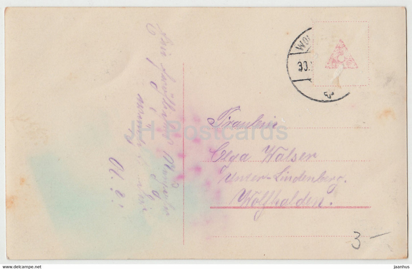 New Year Greeting Card - Prosit Neujahr - woman - Amag 61054/1 - old postcard - Germany - used