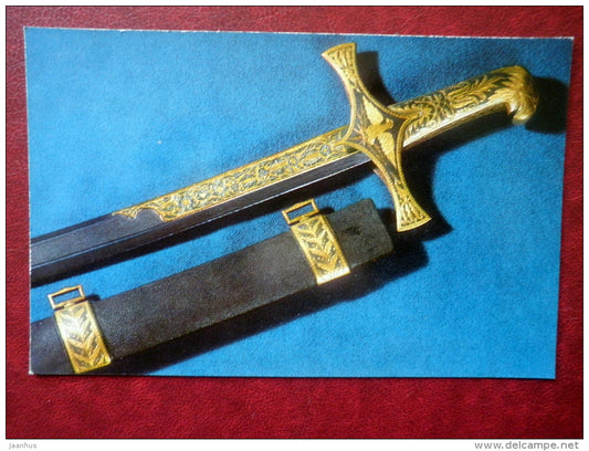 Sabre and Scabbard , 1827 - Georgian Arms and Armour 17th-19th centuries - 1975 - Russia USSR - unused - JH Postcards