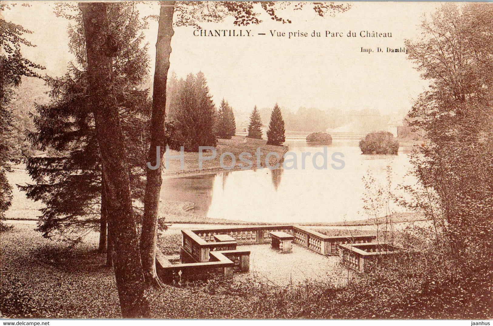 Chantilly - Vue prise du Parc du Chateau - old postcard - 1907 - France - used - JH Postcards