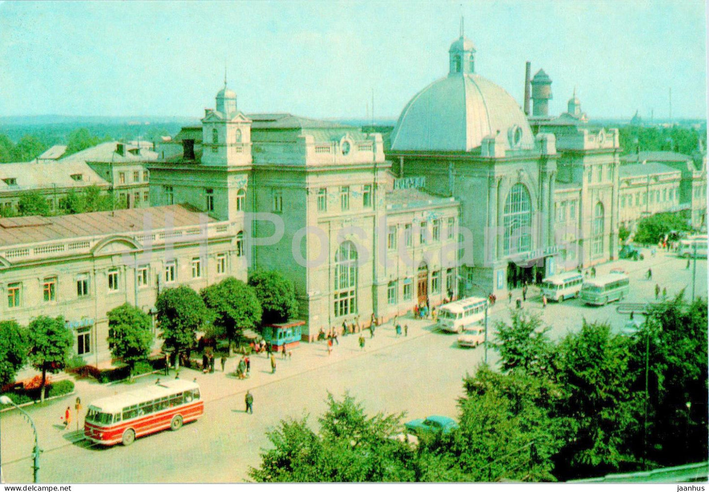 Ivano-Frankivsk - railway station - bus - 1973 - Ukraine USSR - unused - JH Postcards