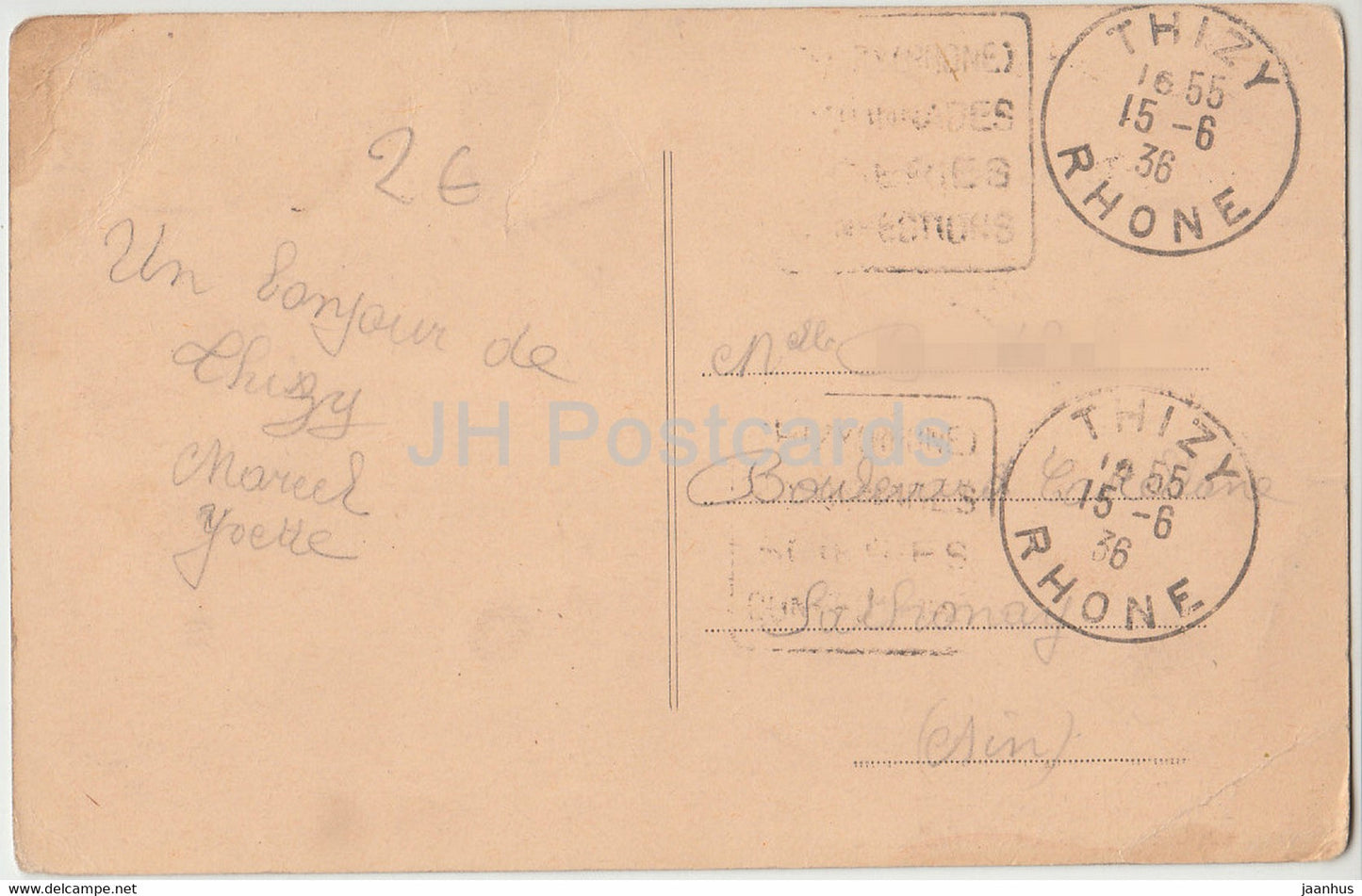 Thizy - La Christhoree - alte Postkarte - 1936 - Frankreich - gebraucht