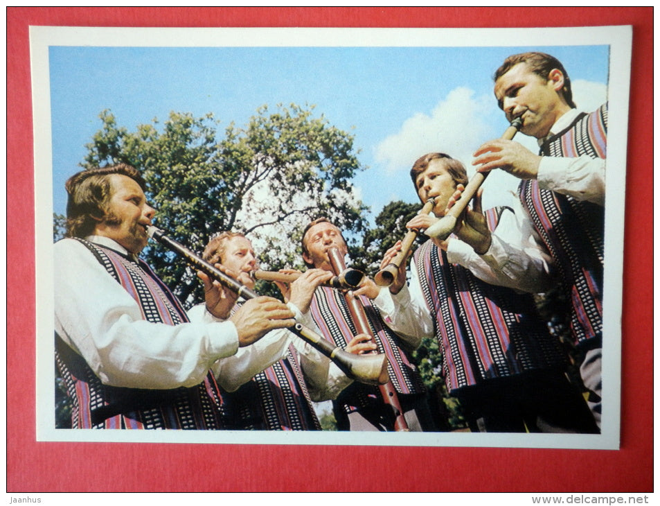 Quintet of Lithuanian Folk instruments Birbynes - Lithuanian Folk Music - folk costumes - 1979 - USSR Lithuania - unused - JH Postcards