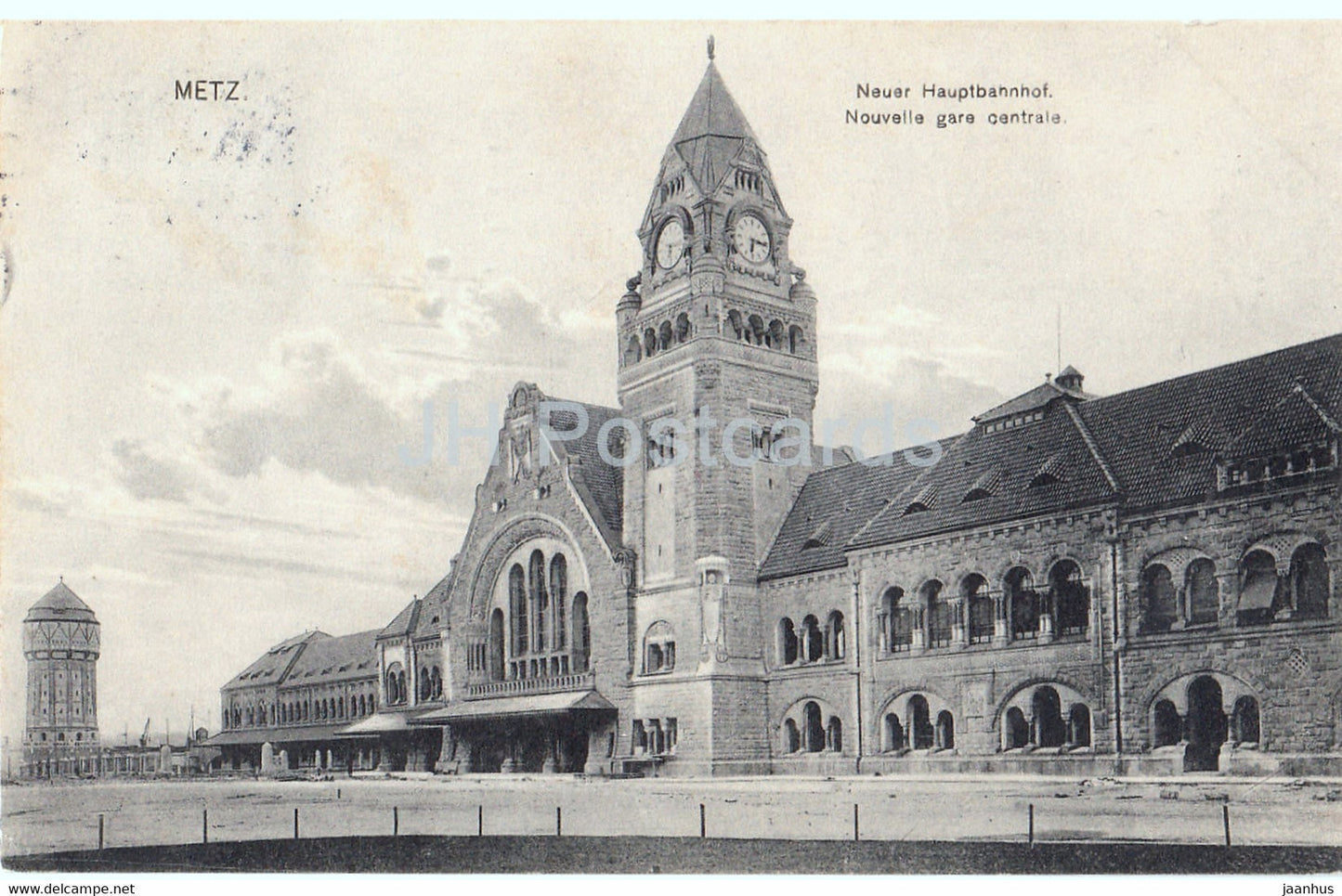 Metz - Neuer Hauptbahnhof - Nouvelle gare centrale - railway station - old postcard - 1913 - France - used - JH Postcards