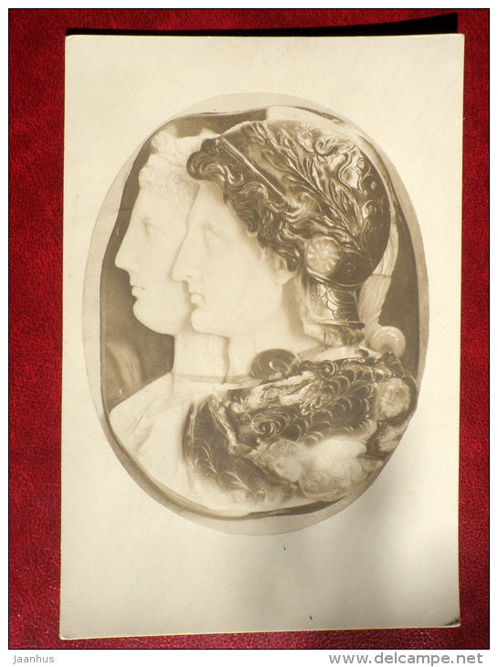Gonzaga Cameo , III c BC  - Hermitage Museum - Leningrad - St. Petersburg - 1947 - Russia USSR - unused - JH Postcards