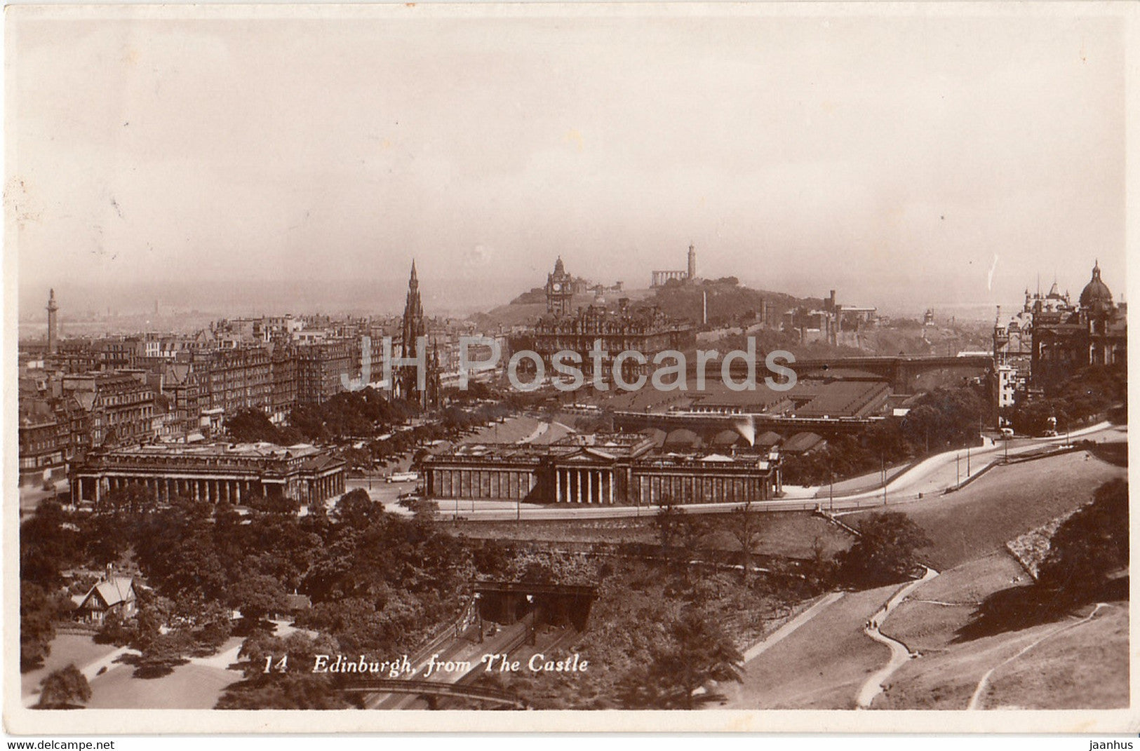 Edinburgh from the Castle - 14 - old postcard - Scotland - United Kingdom - unused - JH Postcards