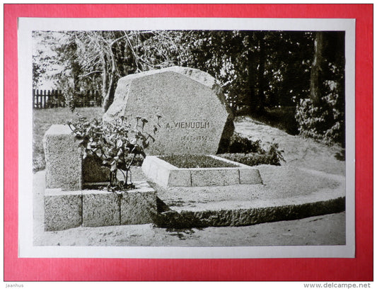 burial monument of A. Vienuolis - Monuments of Lithuanian Writers - 1966 - Lithuania USSR - unused - JH Postcards