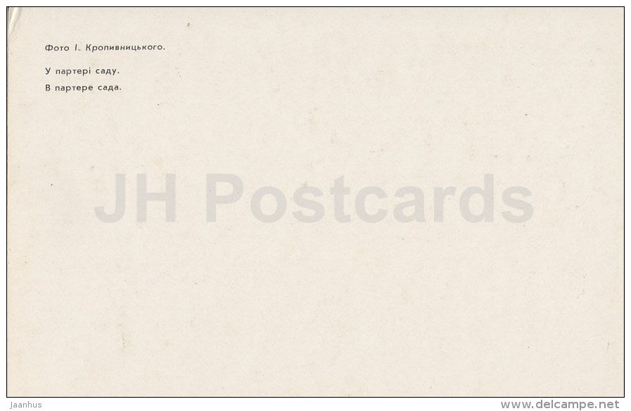 In the parterre of the garden - Nikitsky Botanical Garden - Crimea - 1989 - Ukraine USSR - unused - JH Postcards