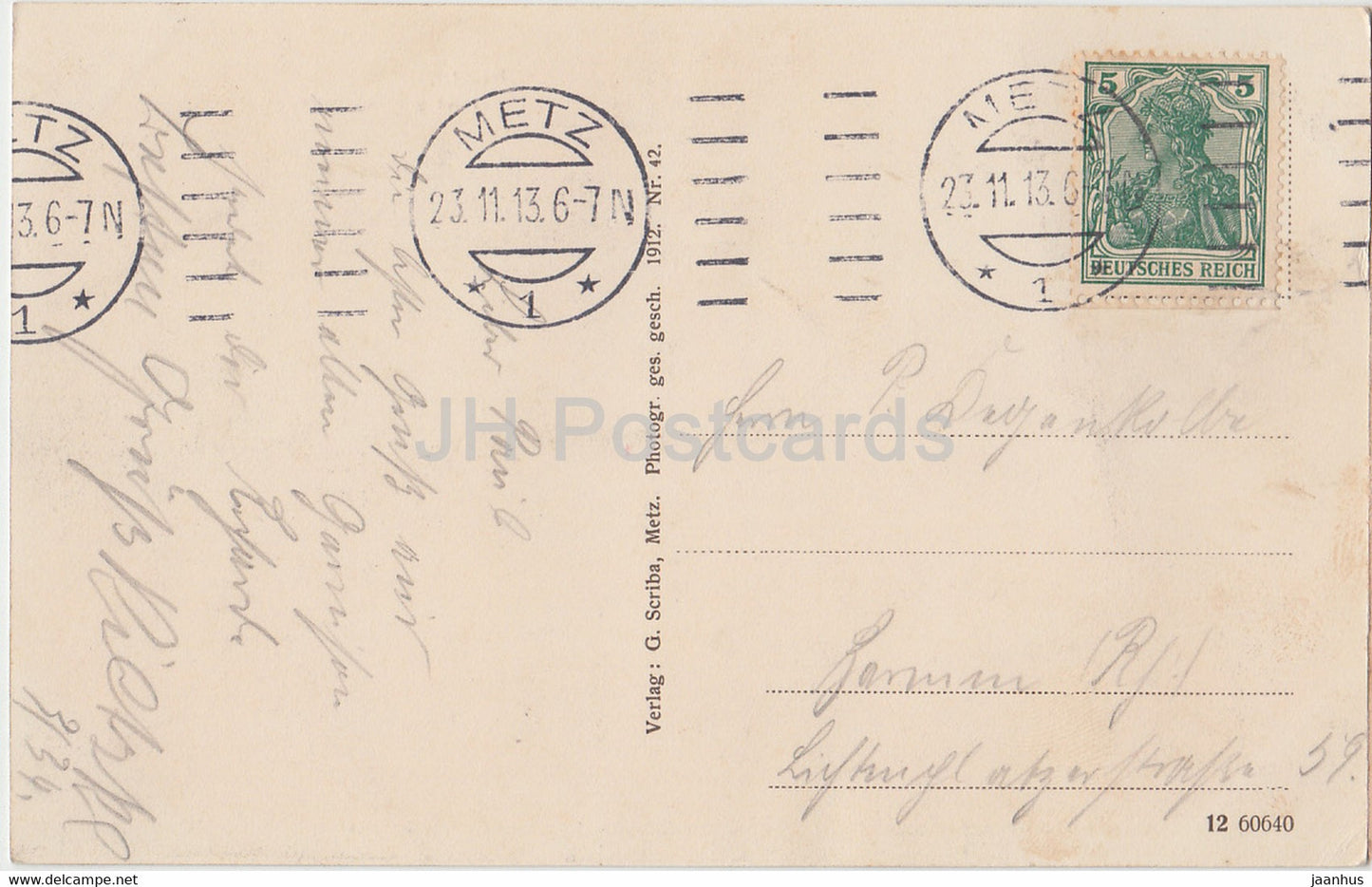 Metz - Neuer Hauptbahnhof - Nouvelle gare centrale - gare - carte postale ancienne - 1913 - France - utilisé