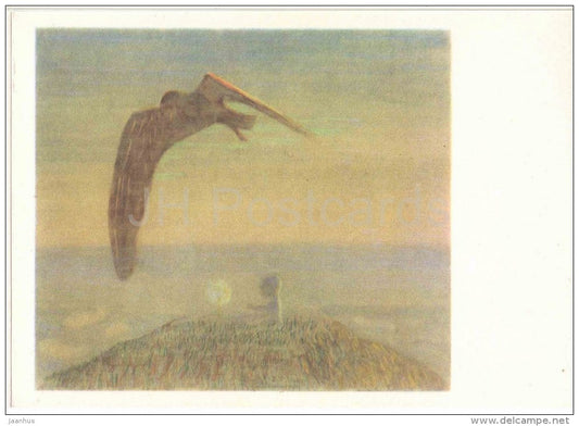painting by M. Ciurlionis - A Fairy-Tale . Triptych , Part II - bird - lithuanian art - unused - JH Postcards