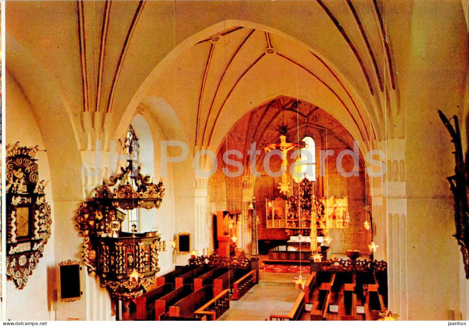 Nederlulea Kyrka Gammelstad - interior - church - 9/46 - Sweden – unused – JH Postcards