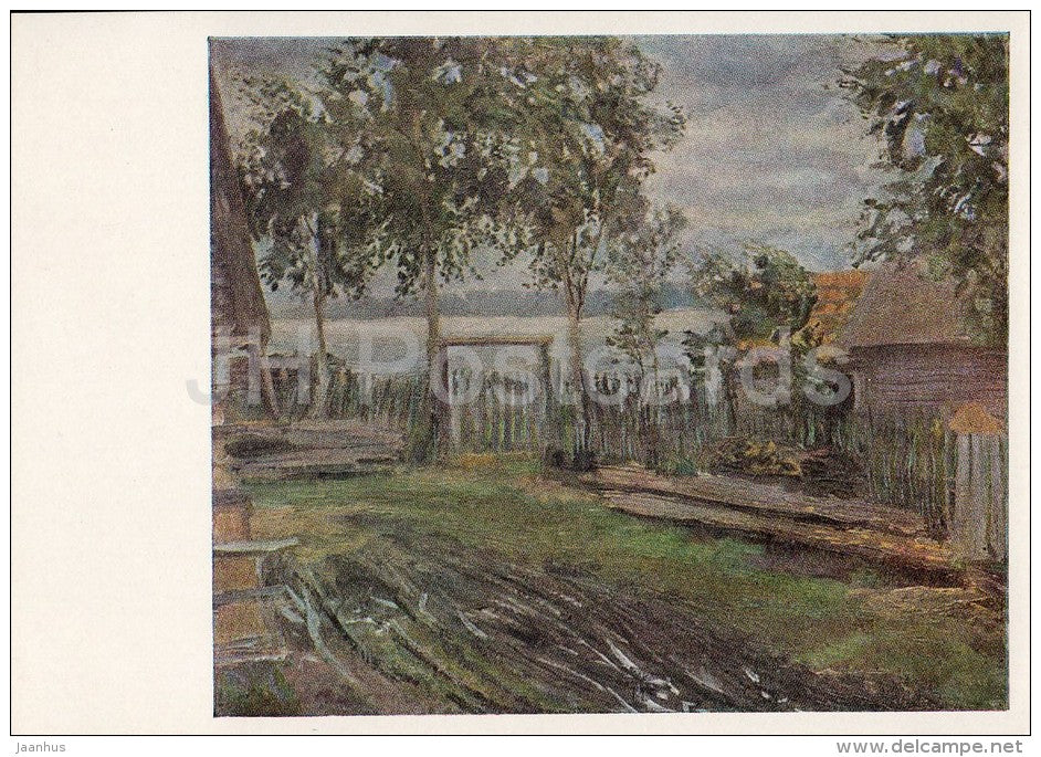 painting by I. Levitan - Courtyard - Russian art - 1967 - Russia USSR - unused - JH Postcards