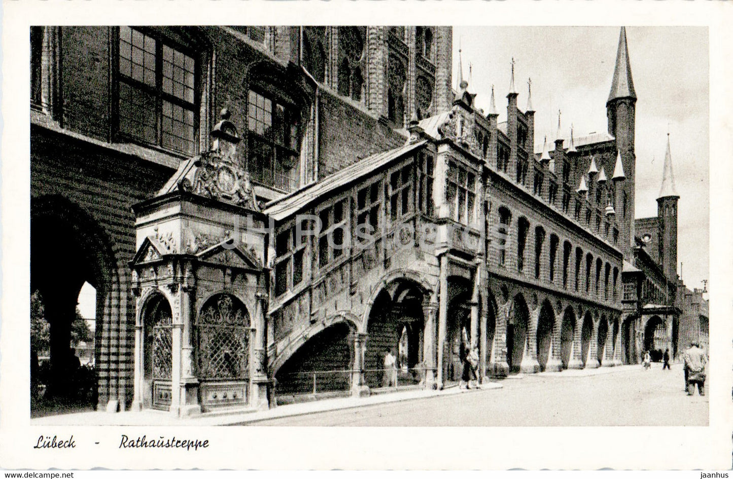 Lubeck - Rathaustreppe - old postcard - Germany - unused - JH Postcards
