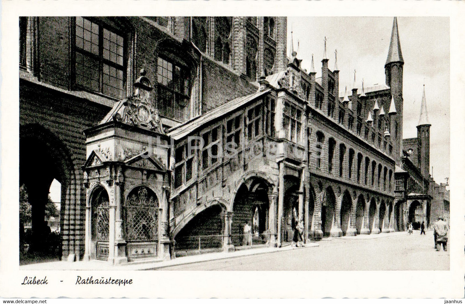 Lubeck - Rathaustreppe - old postcard - Germany - unused - JH Postcards