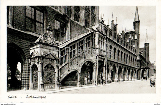 Lubeck - Rathaustreppe - old postcard - Germany - unused - JH Postcards