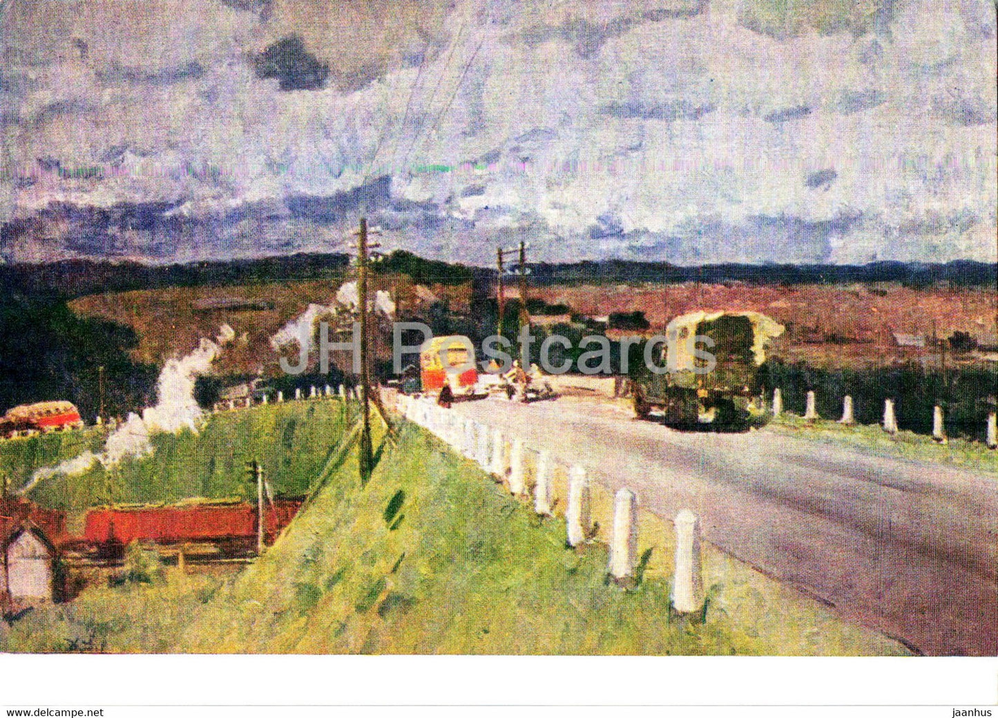 painting by Y. Dudov - Roads - Russian Art - 1963 - Russia USSR - unused - JH Postcards