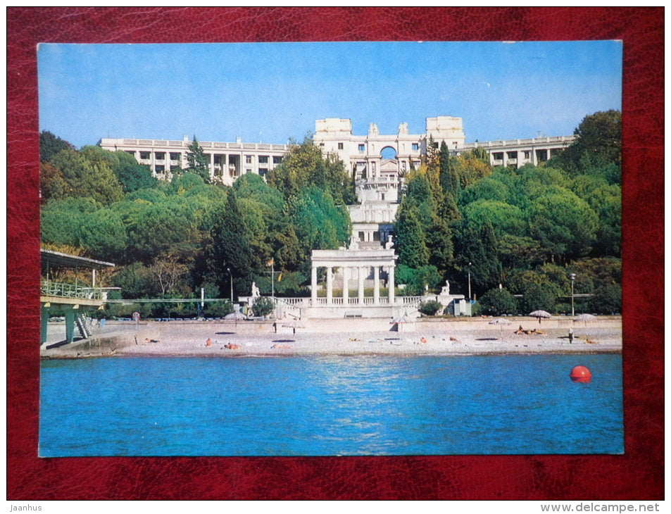 Lenin Sanatorium - Sochi - beach - sea - 1981 - Russia - USSR - unused - JH Postcards