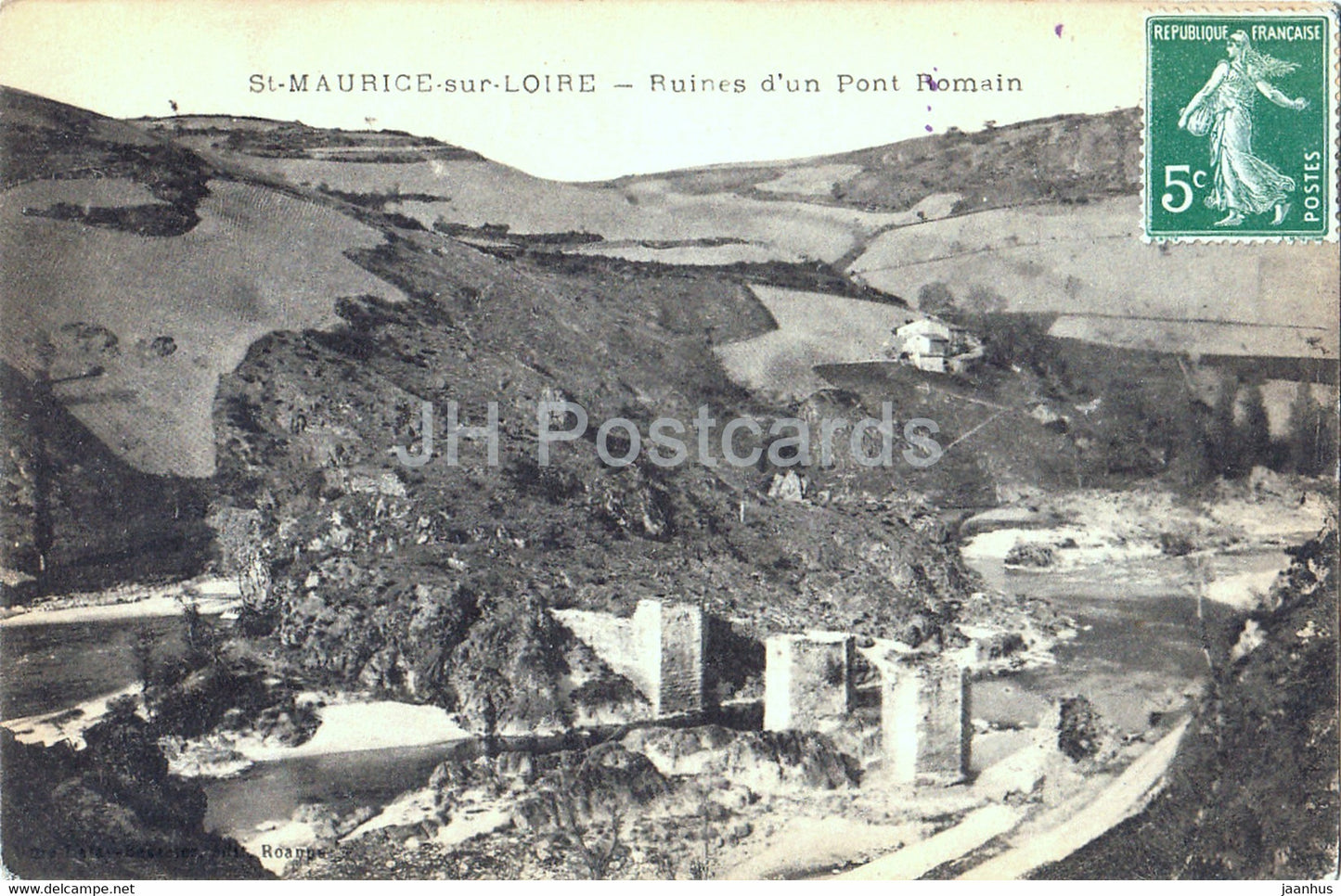 St Maurice sur Loire - Ruines d'un Pont Romain - old postcard - 1916 - France - used - JH Postcards
