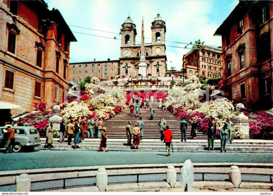 Roma - Rome - Piazza di Spagna - Trinita dei Monti - Spain's Square and Trinita dei Monti - 1127 - Italy - unused - JH Postcards