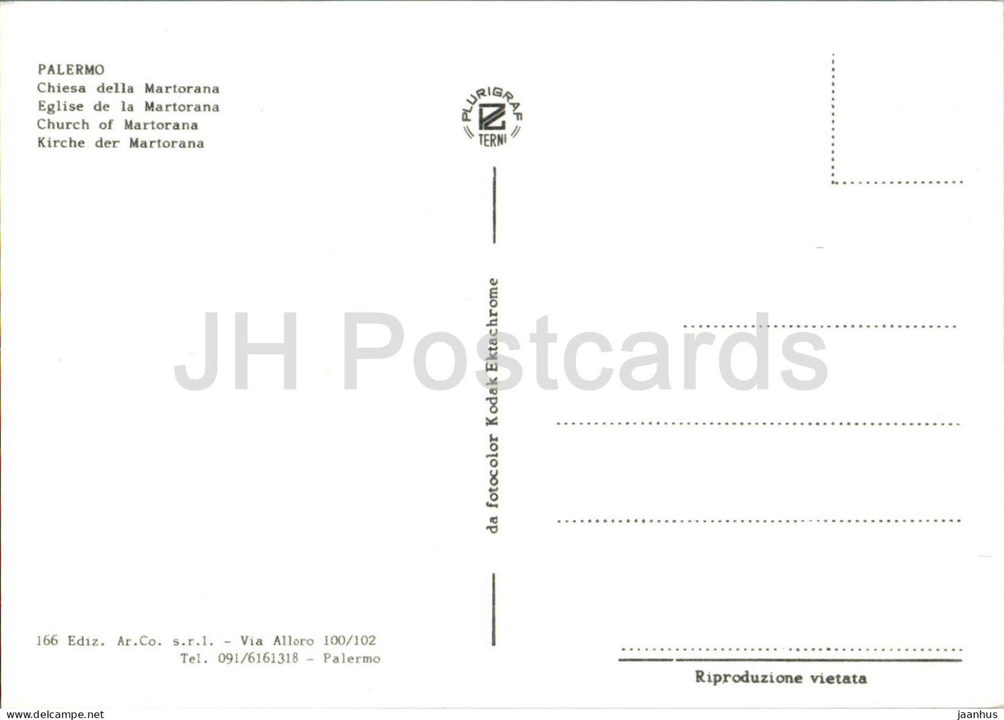 Palerme - Chiesa della Martorana - église - voiture - 166 - Italie - inutilisé 