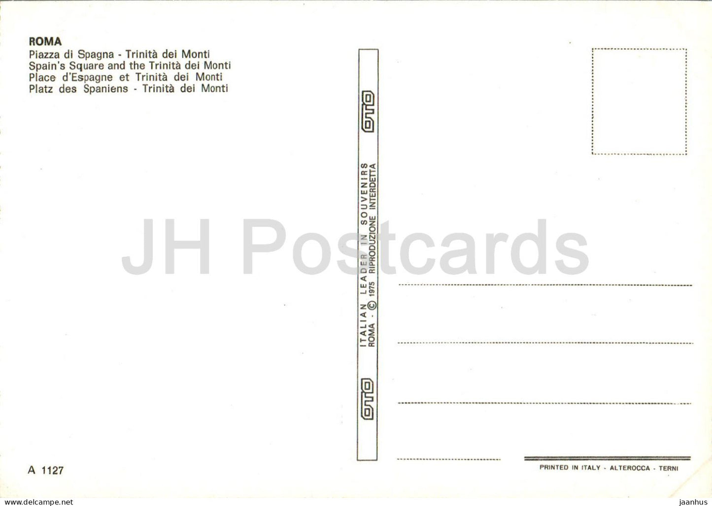 Roma - Rome - Piazza di Spagna - Trinita dei Monti - Spain's Square and Trinita dei Monti - 1127 - Italy - unused
