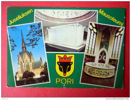 church - mausoleum - Pori - Finland - sent from Russia Vyborg Viipuri to Estonia USSR 1978 - JH Postcards