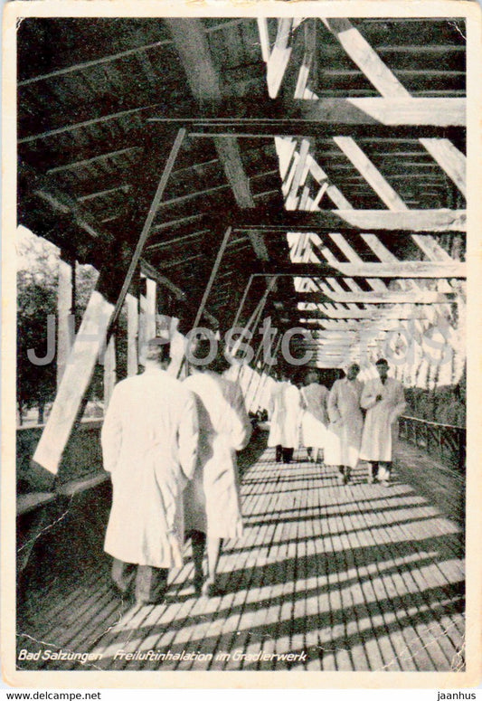 Bad Salzungen - Freiluftinhalation im Gradierwerk - old postcard - 1950s - Germany DDR - used - JH Postcards