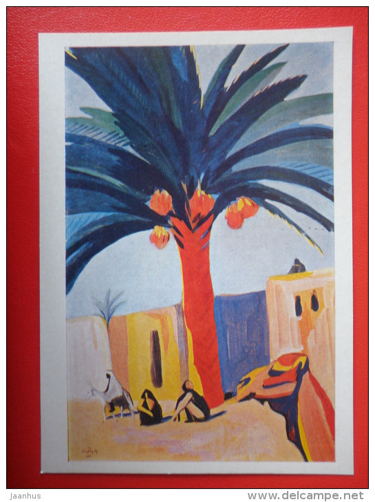 painting by Martiros Saryan . Date Palm . Egypt , 1911 - camel - armenian art - unused - JH Postcards