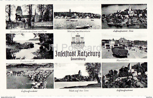 Inselstadt Ratzeburg - Lauenburg - Marktplatz - Fischeridyll - old postcard - Germany - unused - JH Postcards