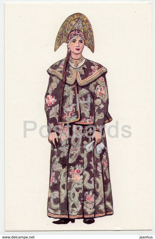Woman Sunday Clothes - Kostroma Province - Russian Folk Costumes - 1969 - Russia USSR - unused - JH Postcards