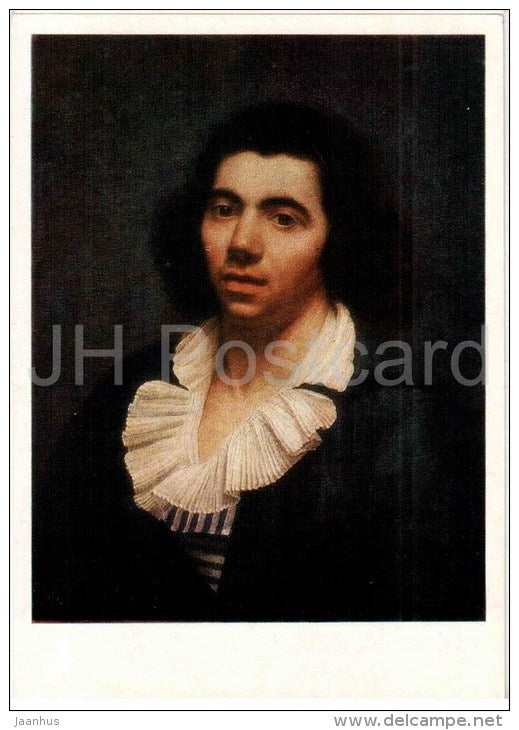 painting by Anne-Louis Girodet De Roussy-Trioson - Self-Portrait - french art - unused - JH Postcards