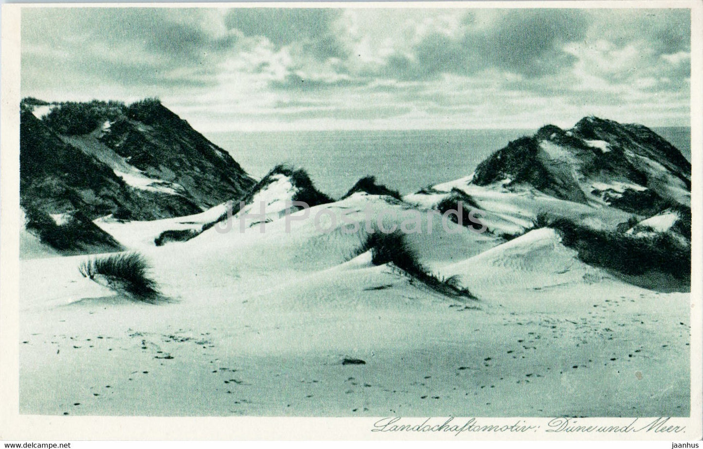 Landschaftsmotiv - Dune und Meer - old postcard - Germany - unused - JH Postcards