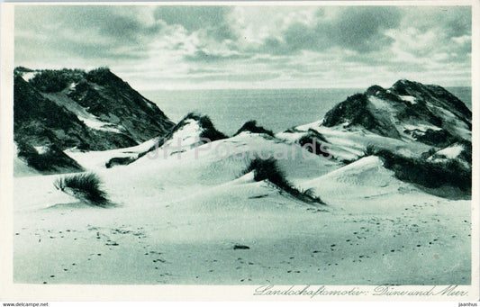 Landschaftsmotiv - Dune und Meer - old postcard - Germany - unused - JH Postcards