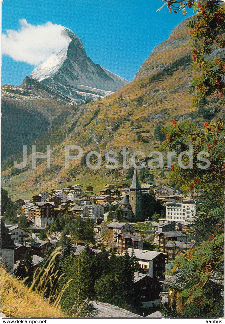 Zermatt mit Matterhorn 4477 m - 1735 - 1972 - Switzerland - used - JH Postcards