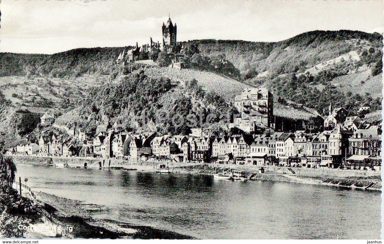 Cochem mit Burg - old postcard - 1956 - Germany - used - JH Postcards