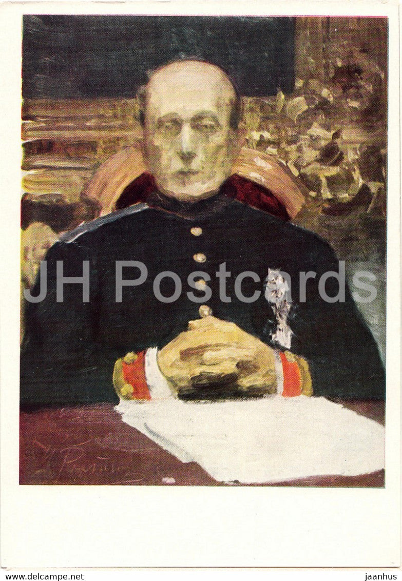 painting by I. Repin - Portrait of K. Pobedonostsev - Russian art - 1966 - Russia USSR - unused - JH Postcards