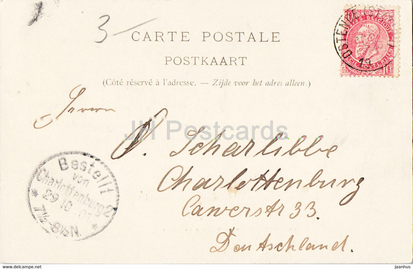 Ostende - Oostende - La Plage &amp; La Digue - 44 - alte Postkarte - 1901 - Belgien - gebraucht
