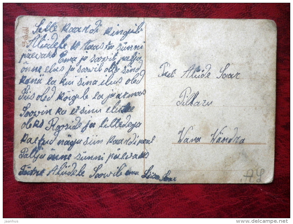 girl - fille - art nouveau ? - old postcard - used in Estonia - JH Postcards