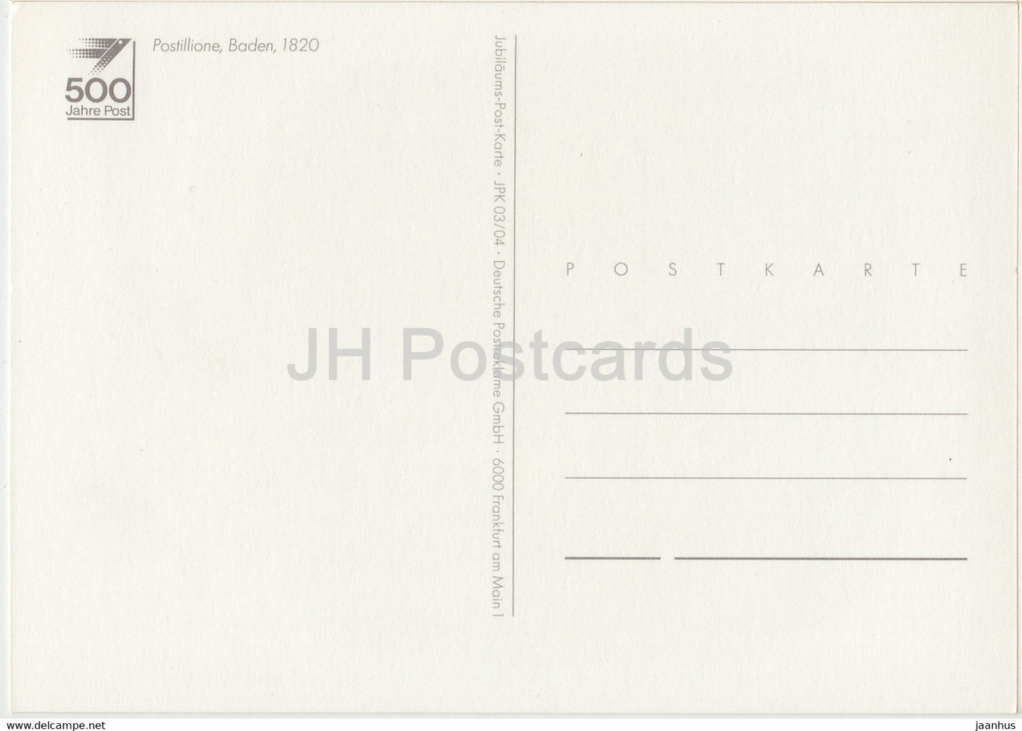 Postillione - Baden - Postmen - Mail Service - Germany - unused