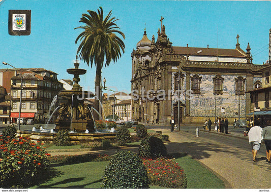 Porto - Fonte dos Leoes - Igreja do Carmo - Fountain of the Lions - Church of the Carmenr - 309 - 1969 - Portugal - used - JH Postcards