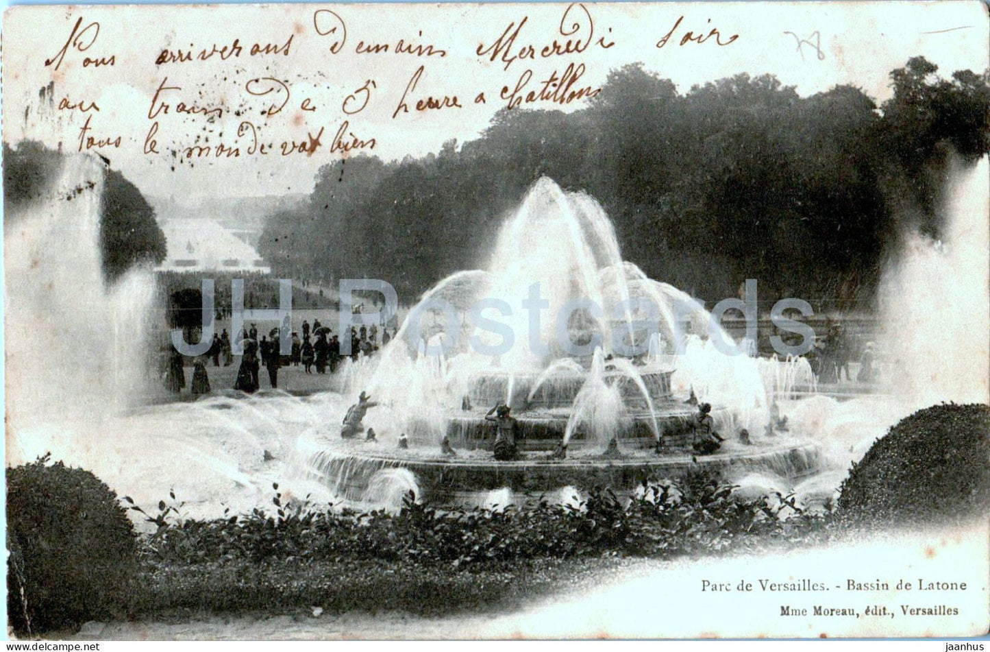 Parc de Versailles - Bassin de Latone - old postcard - 1904 - France - used - JH Postcards