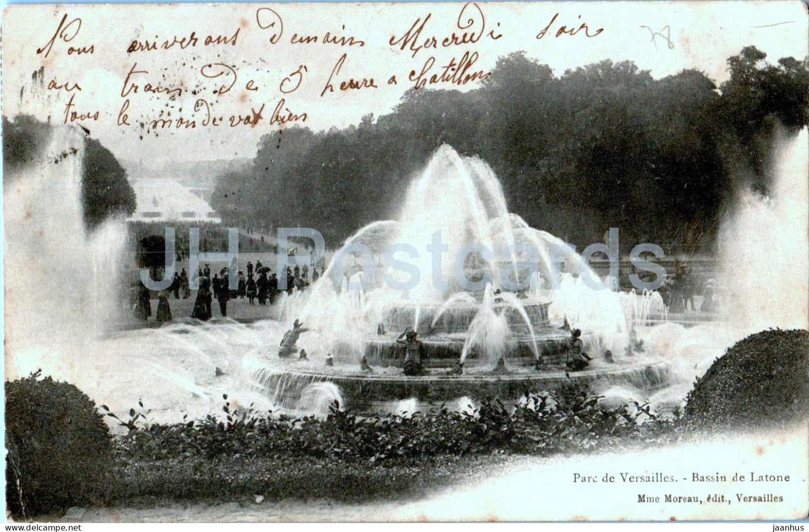 Parc de Versailles - Bassin de Latone - old postcard - 1904 - France - used - JH Postcards
